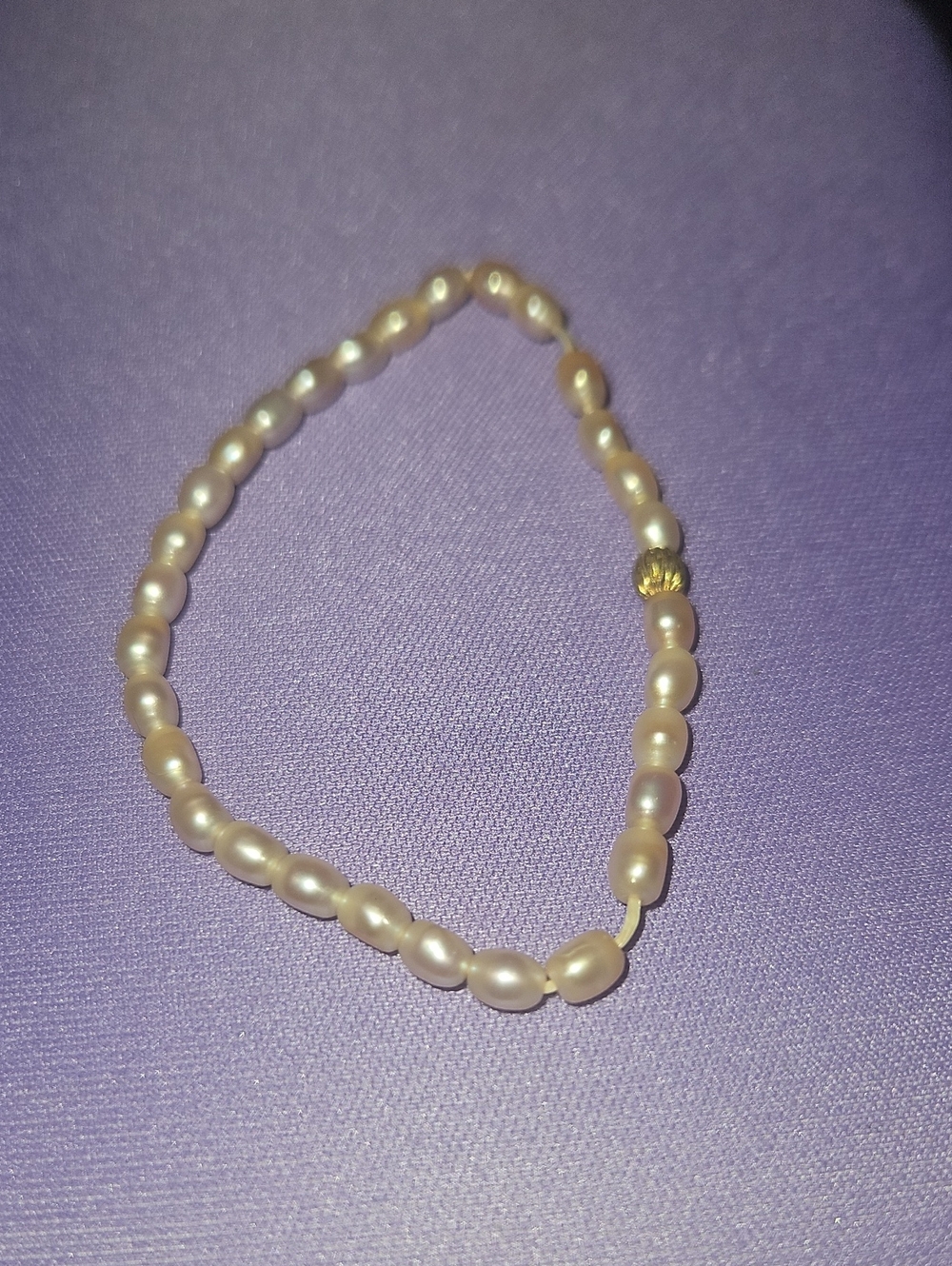 Freshwater Pearl Stretch Bracelet in Pink with Gold Accent
